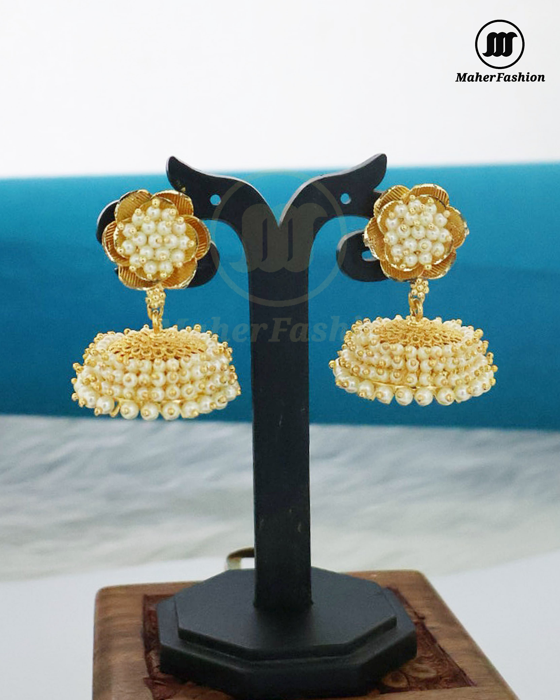 Blossom Design Pearl Jhumka